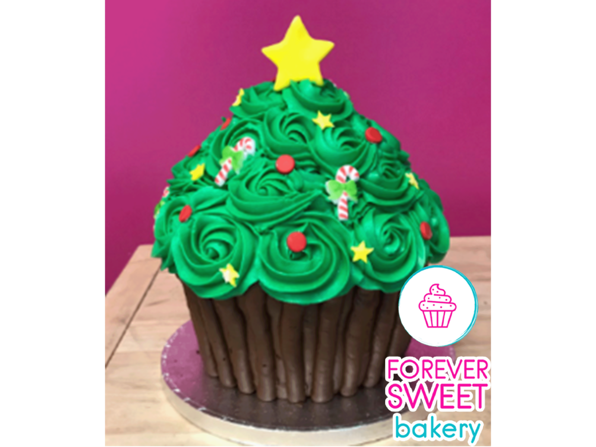 Christmas Tree Giant Cupcake Celebration Cake