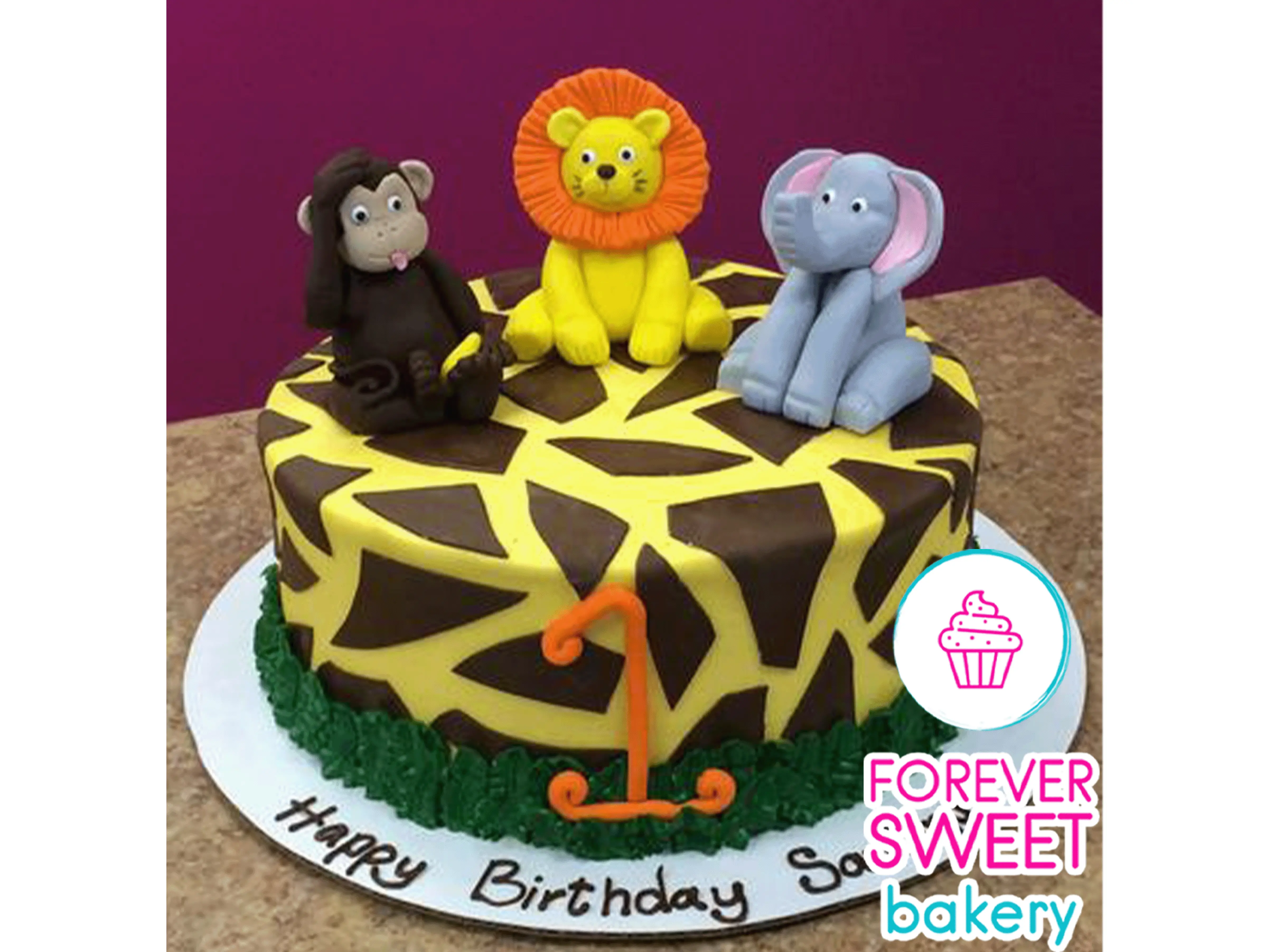 Sweet Jungle Trio Animal Safari Cake