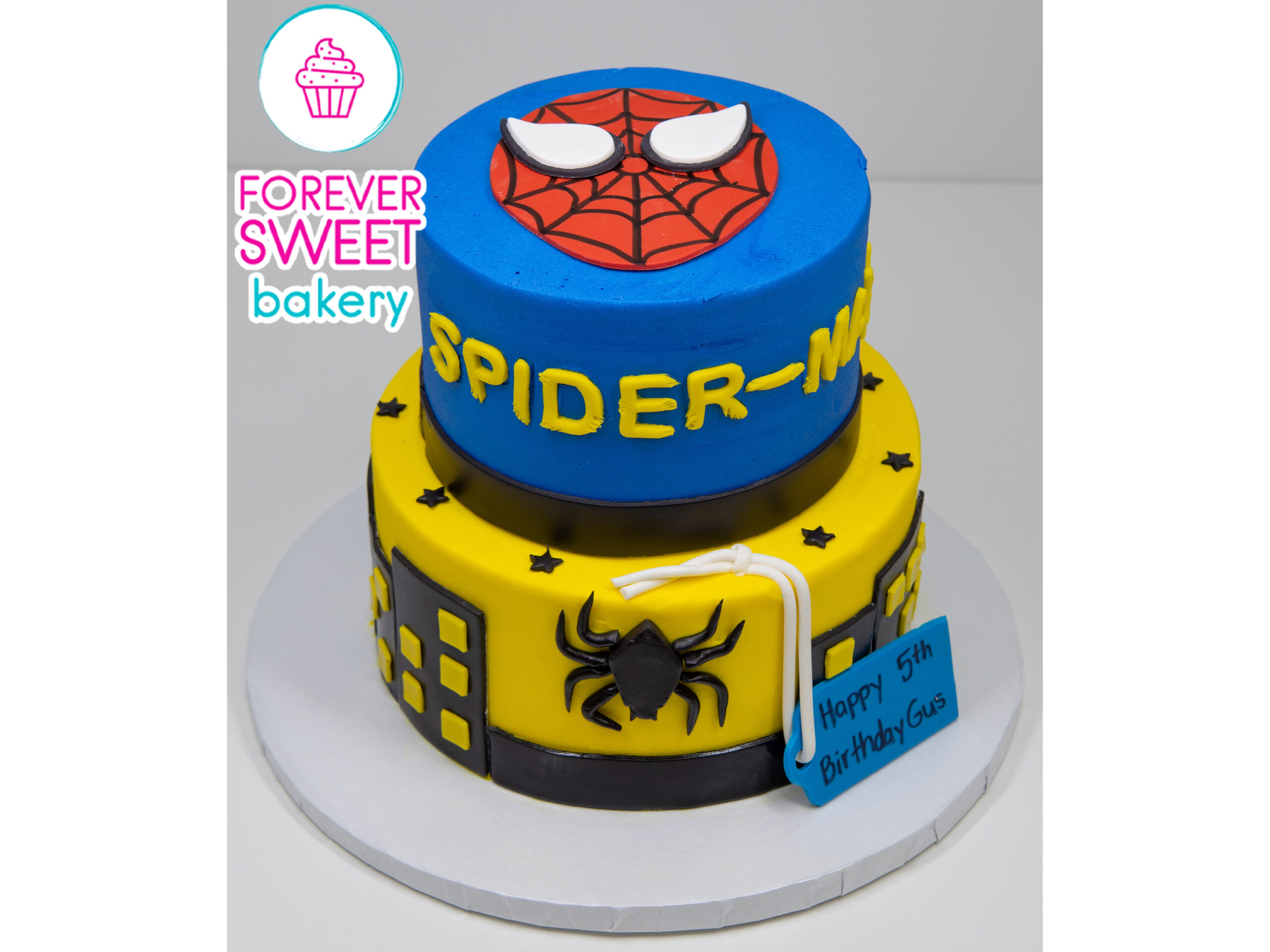 2 Tier Spiderman Themed Cake