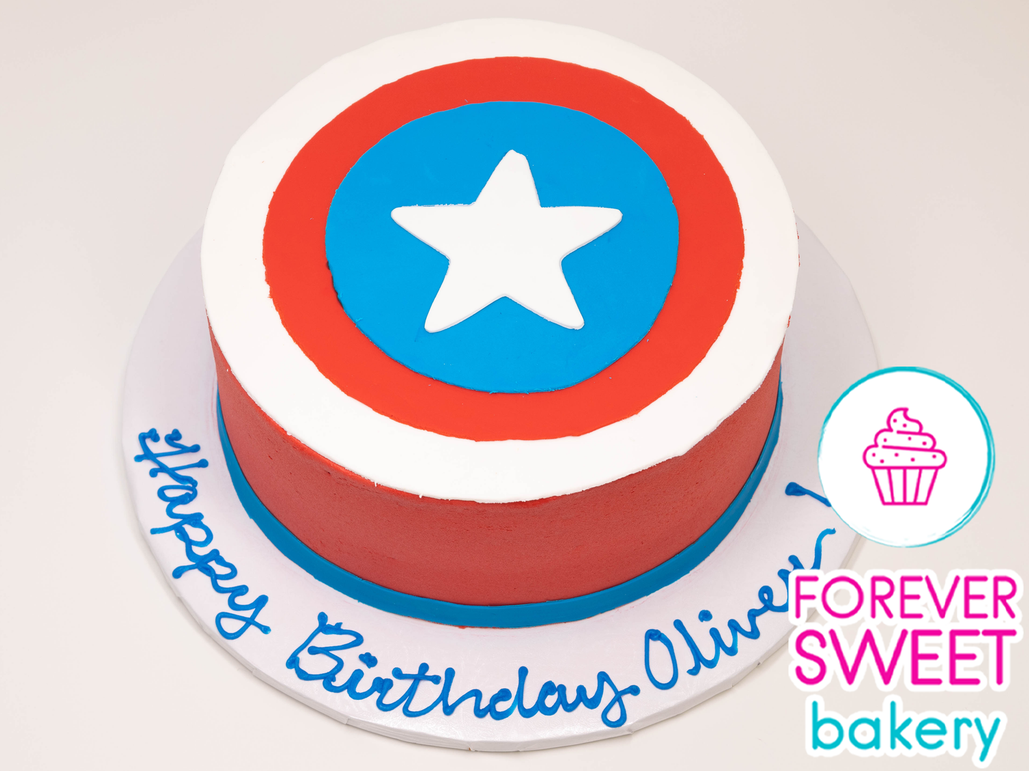 Captain America Shield Star Cake