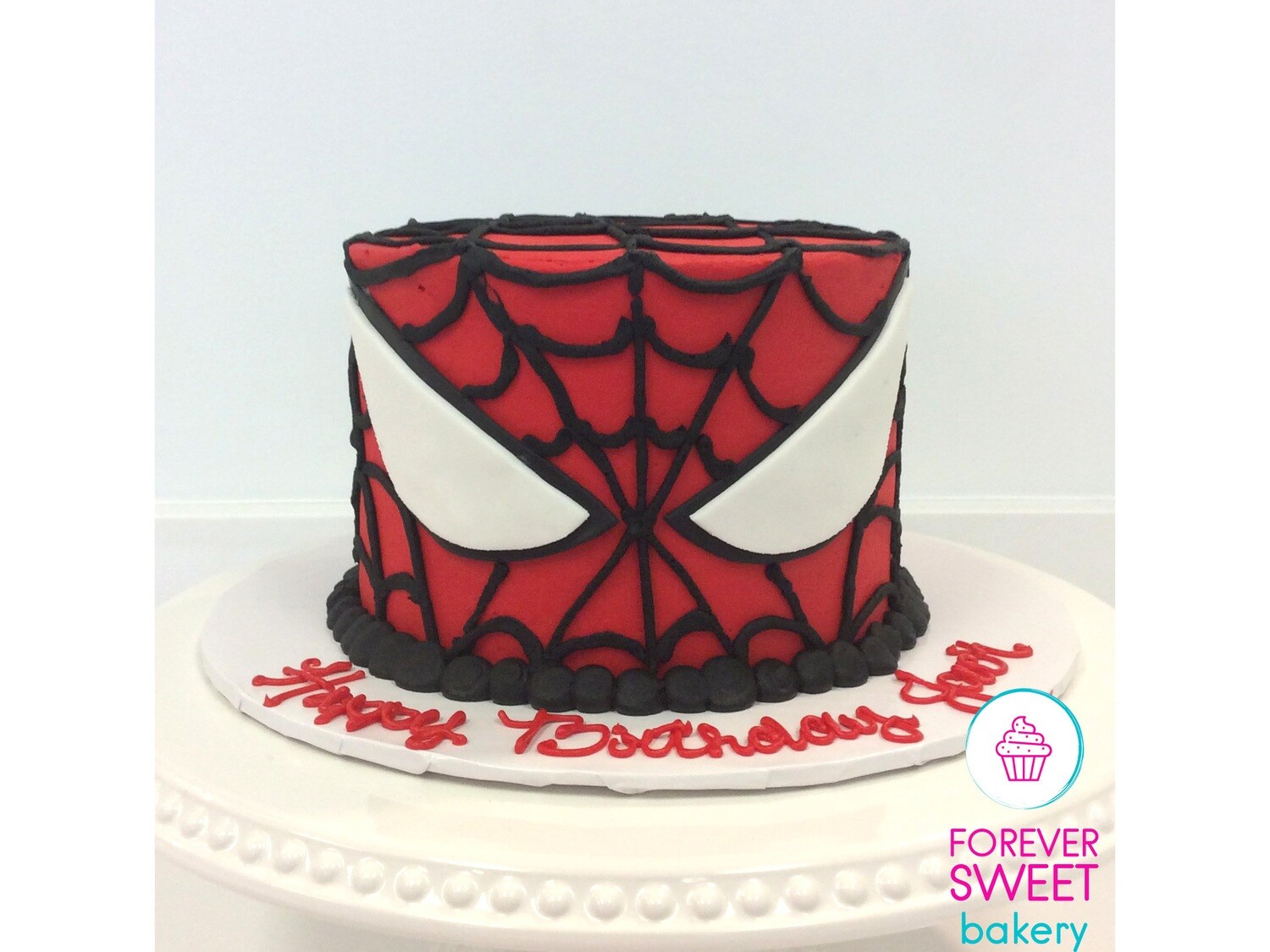 Spiderman Web and Eyes Cake