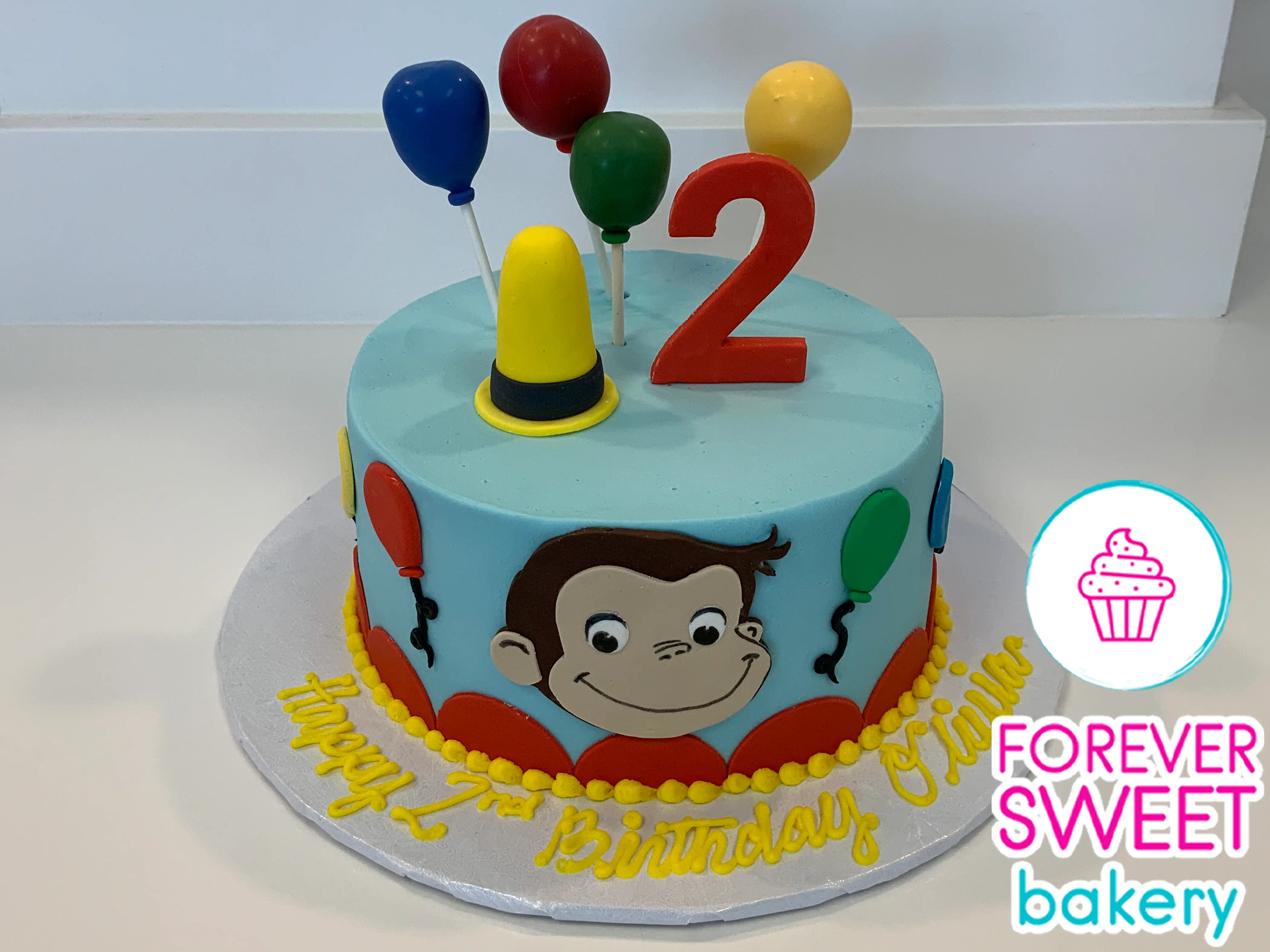 Curious George Balloons and Number Cake