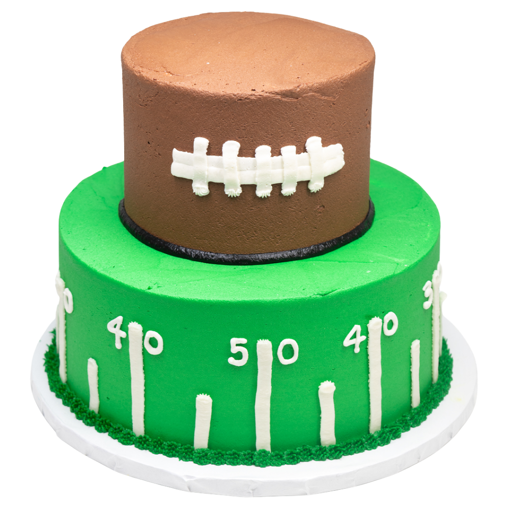 2 Tier Football & Yard Lines Cake