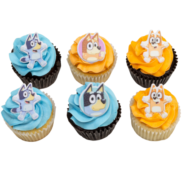 Bluey Character Themed Cupcakes