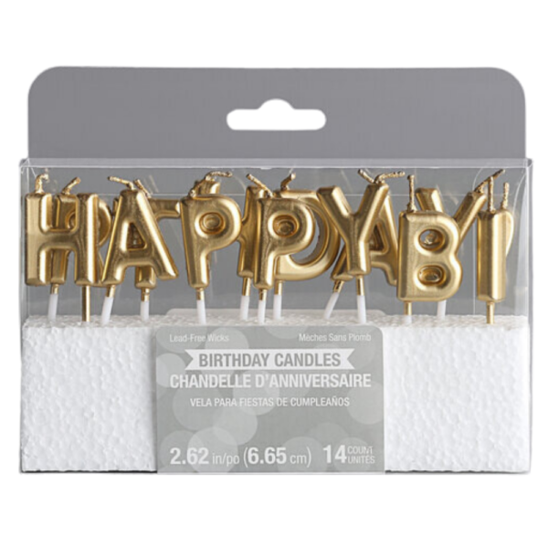 Happy Birthday Gold Candles
