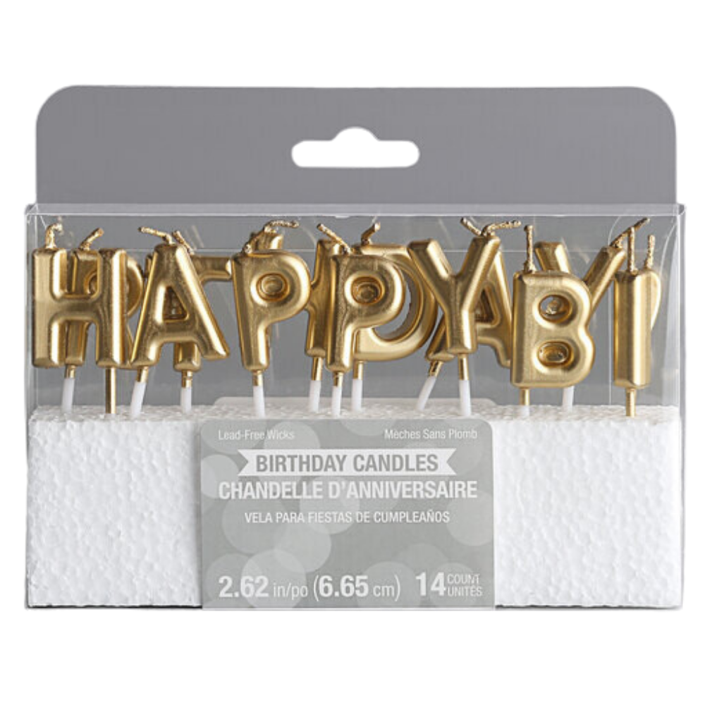 Happy Birthday Gold Candles