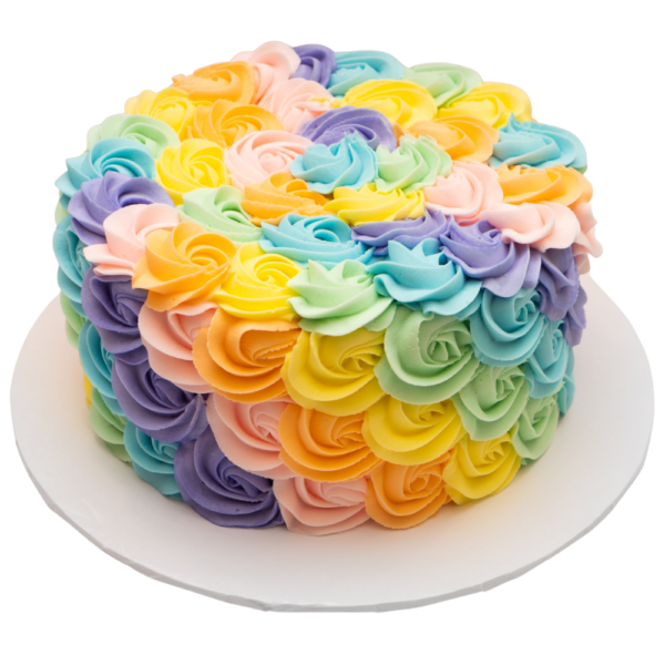 Rainbow Rosette Cake