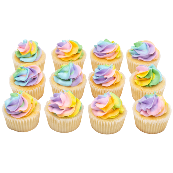 Rainbow Swirl Dozen Cupcakes