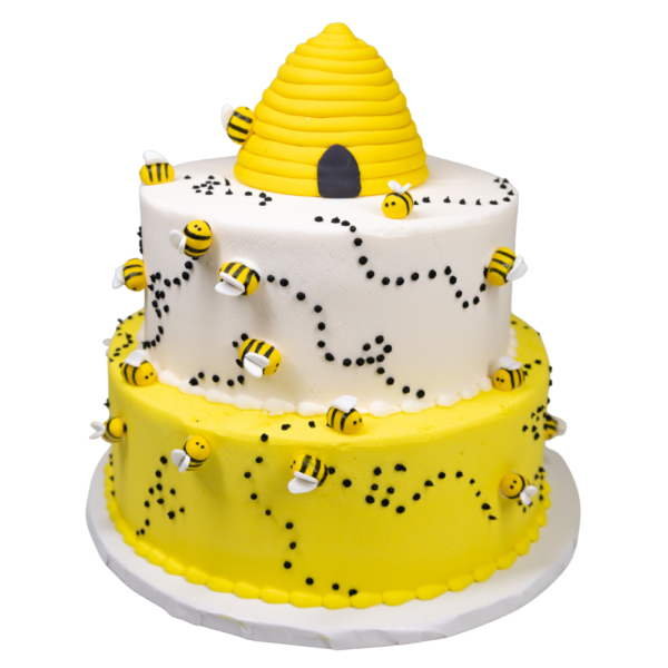 2 Tier Buzzing Bees and Beehive Cake