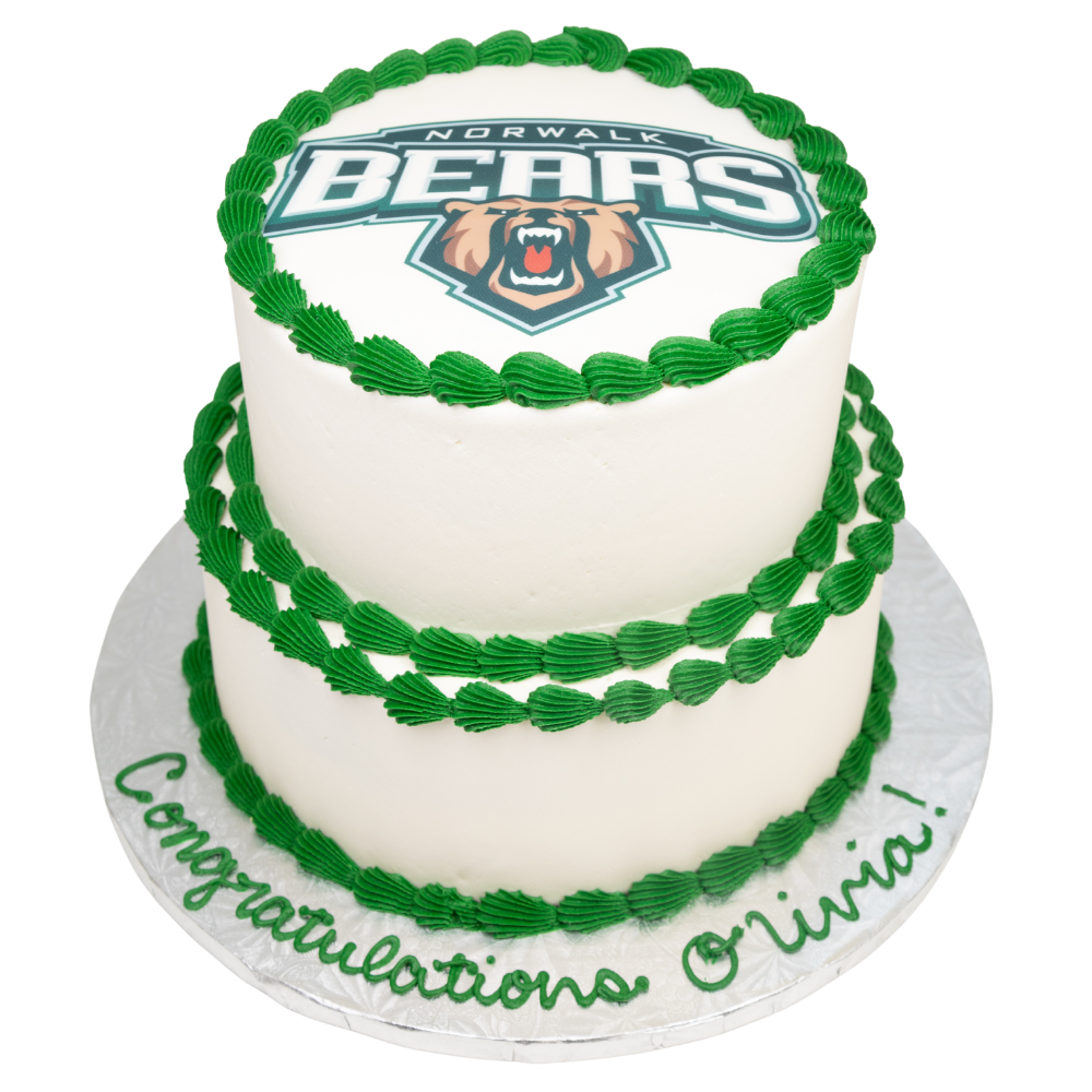 2 Tier Graduation Image Logo Cake