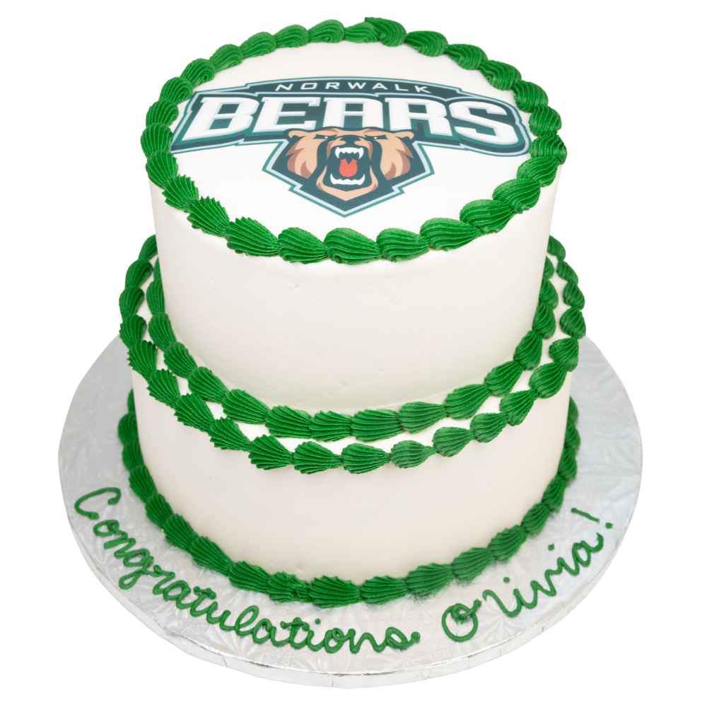 2 Tier Graduation Image Logo Cake