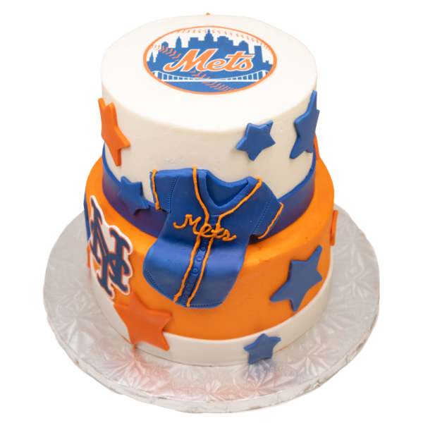 2 Tier METS Jersey & Stars Cake