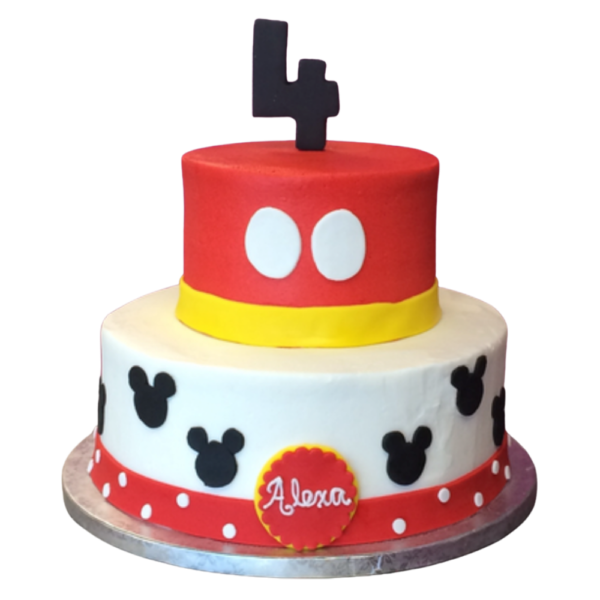 2 Tier Mickey Silhouette Cake