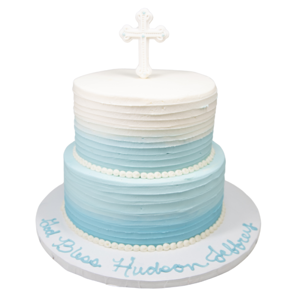 2 Tier Ombré Ridged Cross Cake