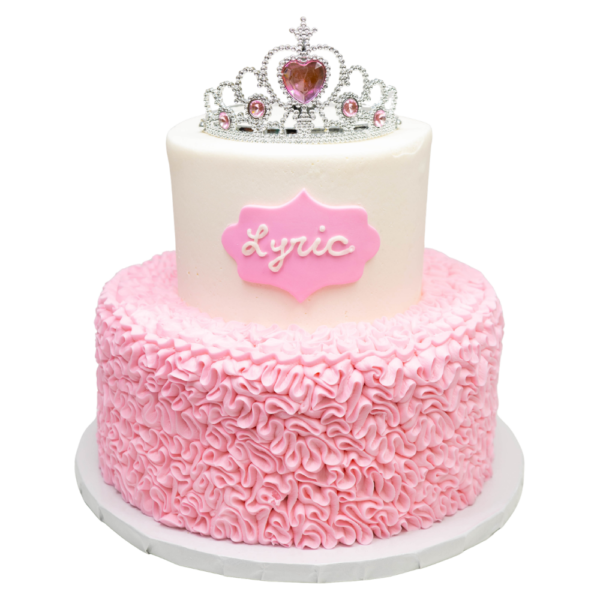 2 Tier Princess Tiara Ruffle Cake