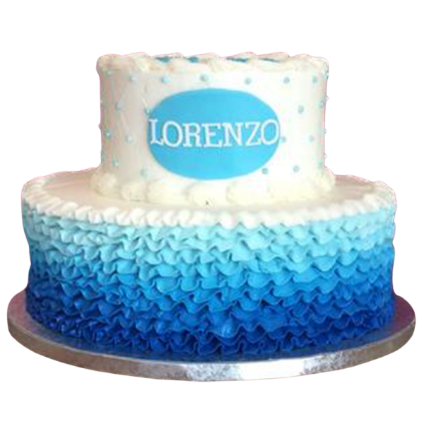 2 Tier Quilted Ombré Ruffle Cake