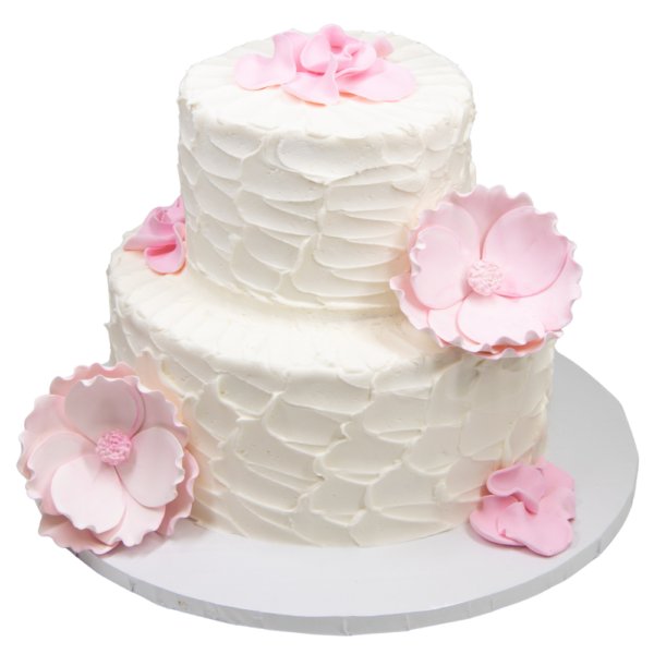 2 Tier Rustic Magnolia Cake