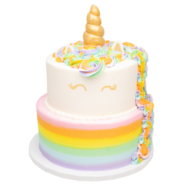 2 Tier Unicorn Pastel Rainbow Cake