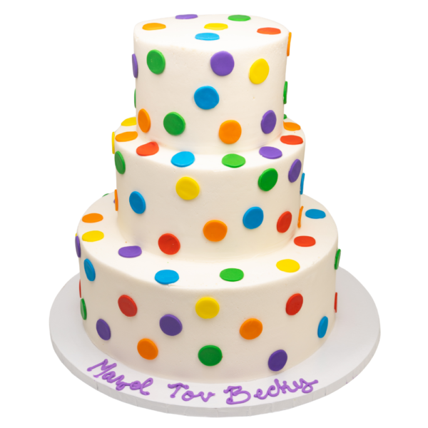 3 Tier Rainbow Dots Cake