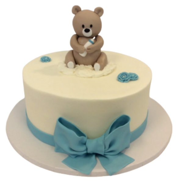 Bear and Bow Single Tier Cake