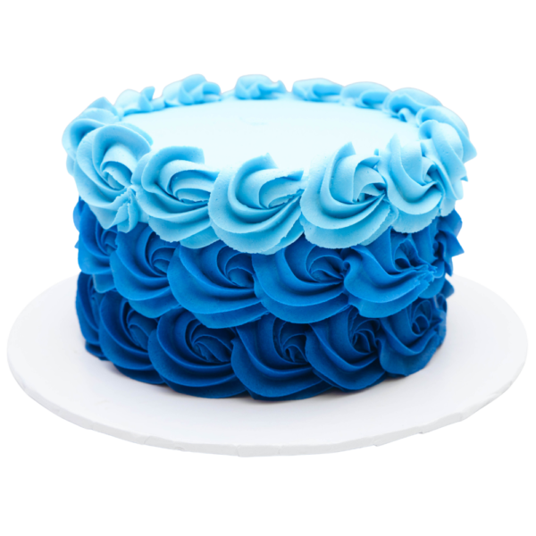 Blue Ombre Rosette Cake