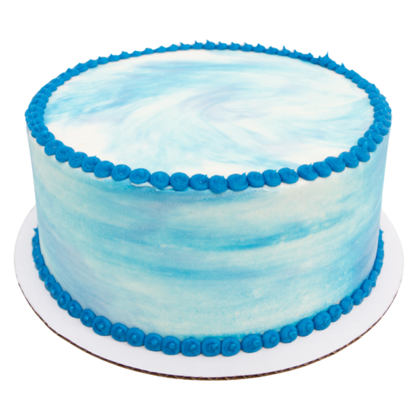 Blue on White Swirl Cake