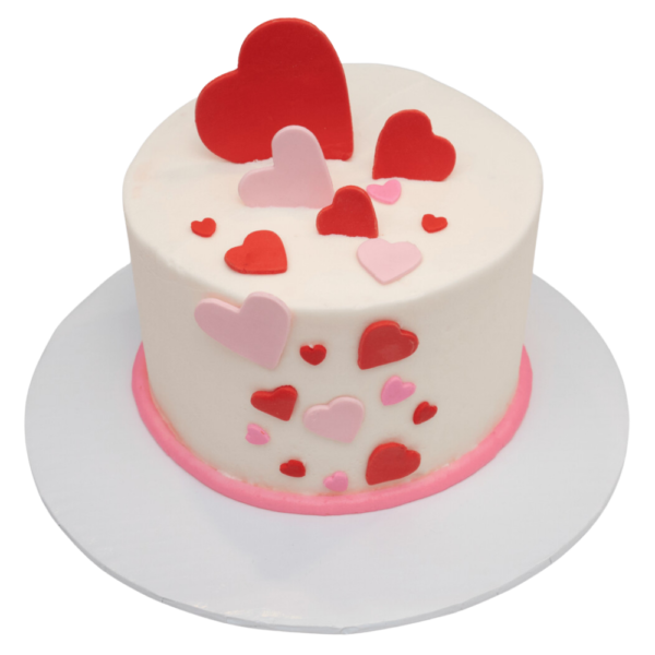 Cascading Hearts Cake