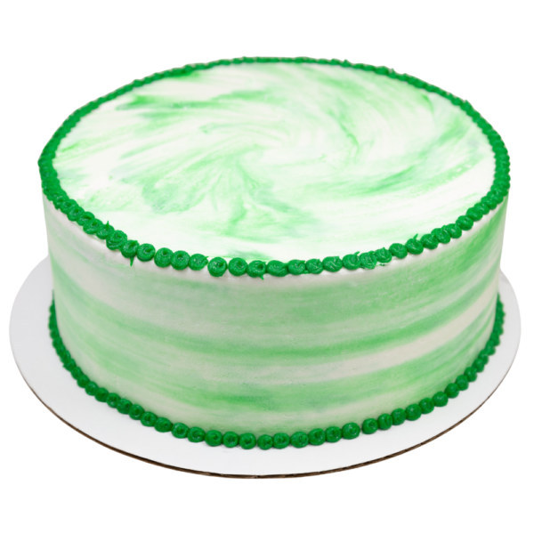 Green on White Swirl Cake