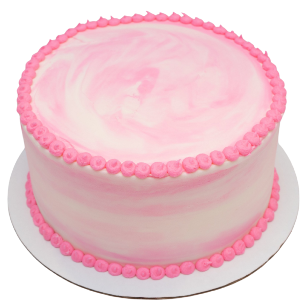 Pink on White Swirl Cake