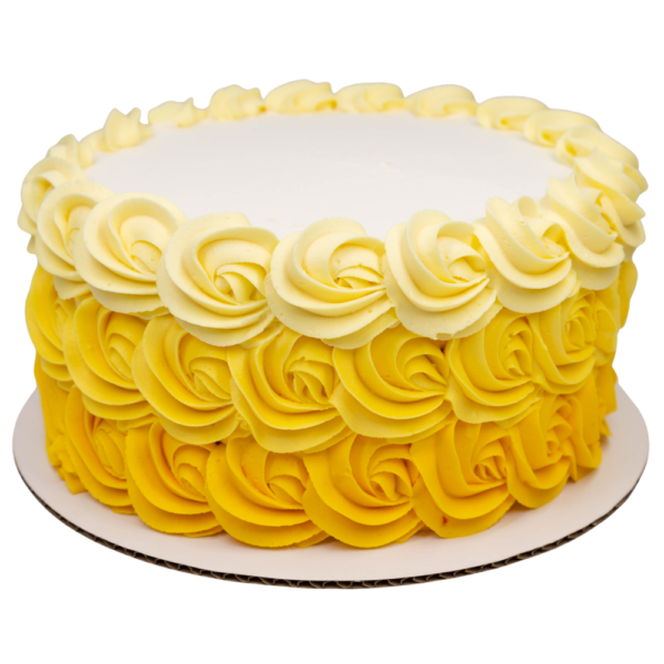 Yellow Ombre Rosette Cake