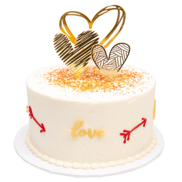 Gold Hearts & Arrows Cake