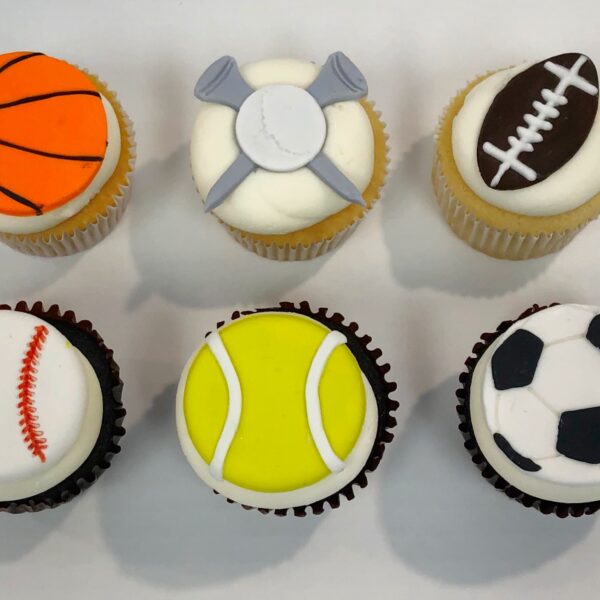 Sports Theme Decorated Cupcakes