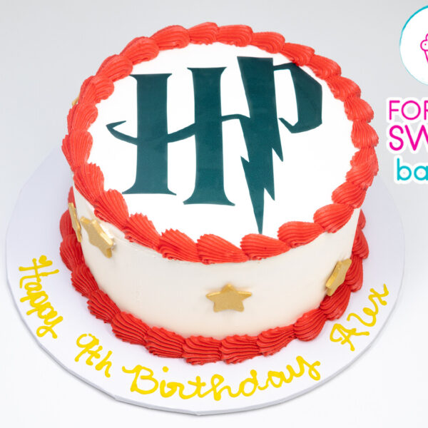 Harry Potter Logo and Gold Stars Cake