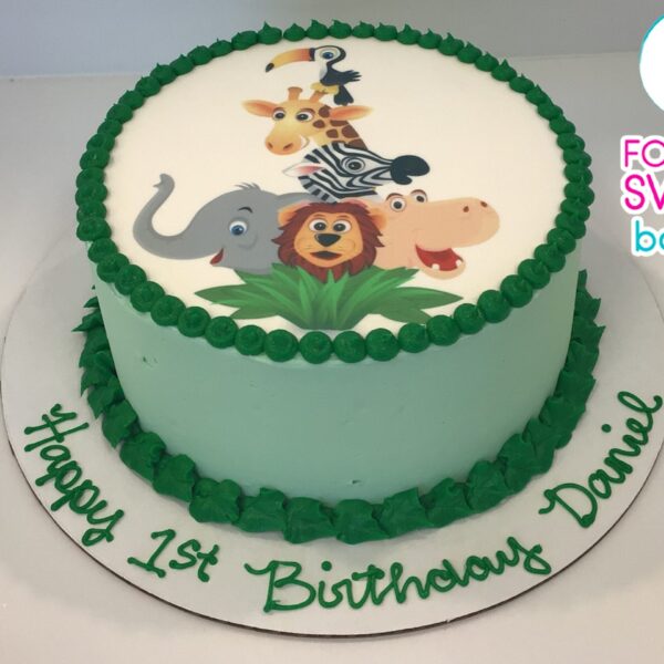 Jungle Animals Safari Image Cake