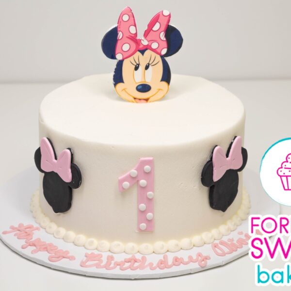 Minnie Silhouette Number Cake