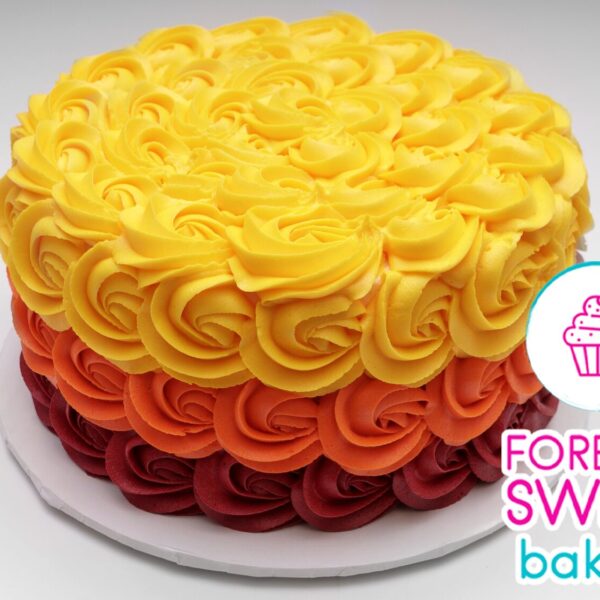 Autumn Ombre Rosettes Cake