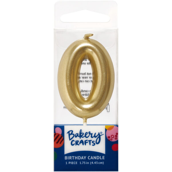 Mini gold number 0 candle