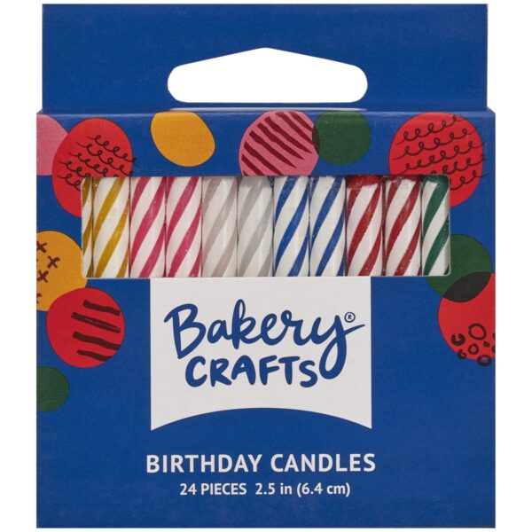 Multi-color spiral birthday candles, 24 count