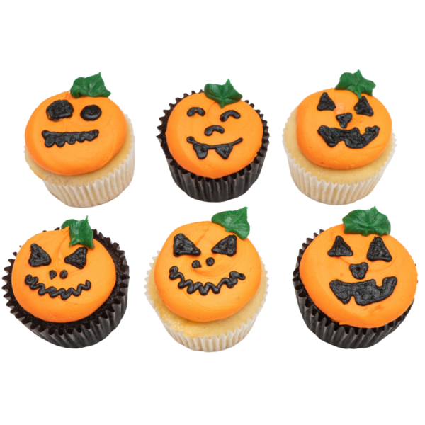 Pumpkin Face Decorated Cupcakes