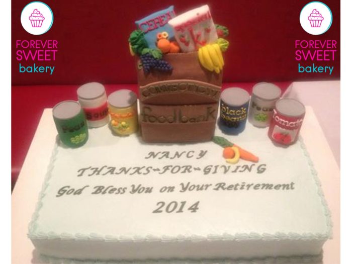 Retirement Food Bank Giving Cake